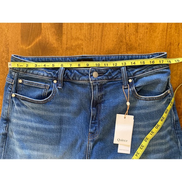 NEW Quince Bella Stretch Barrel Jeans Atlantic Blue High Rise Size 33 - Picture 13 of 14